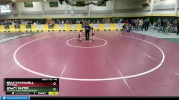 40 lbs Cons. Round 2 - Ryder Ewing, Cimarron Bad Boy Wrestling Clu vs Kash Taylor, Watford City Wolves