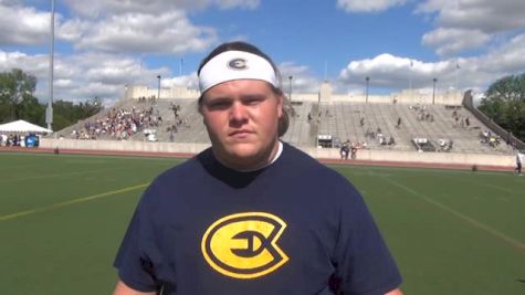 Roger Steen of UW-Eau Claire talks after getting 2nd at DIII nationals in the shot put