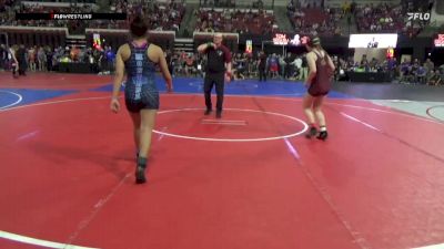 130 lbs Quarterfinal - Prairie Sellars, Browning Indians vs Cambri Guenzler, Choteau Wrestling