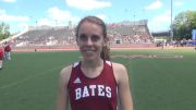 Steeple All-American Kallie Nixon of Bates talks at DIII nationals