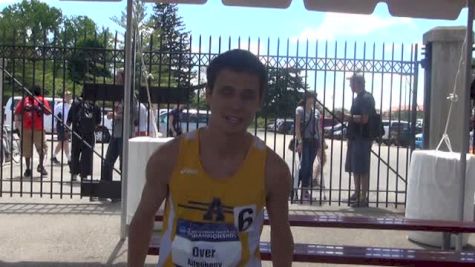 2014 DIII steeple All-American Bobby Over of Allegheny talks after steeple