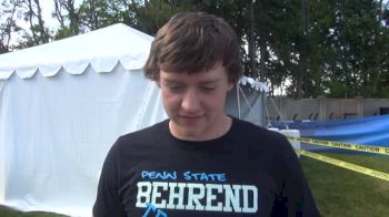 2014 DIII javelin champ Mitchell Obenrader of Penn State-Behrend talks at nationals
