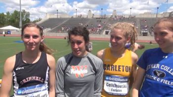 All four DIII Central Region 1500 All-Americans talk at nationals
