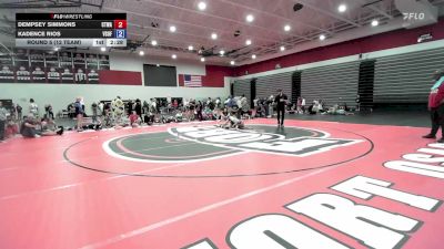 95 lbs Round 5 (12 Team) - Dempsey Simmons, Cradletown Wrestling Academy vs Kadence Rios, 5280 TWO