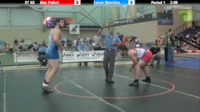 97kg Quarter-finals Alex Polizzi (IL) vs. Lucas Sheridan (IN)