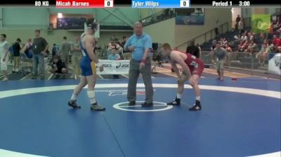 80kg Quarter-finals Micah Barnes (MN) vs. Tyler Wilps (PA)