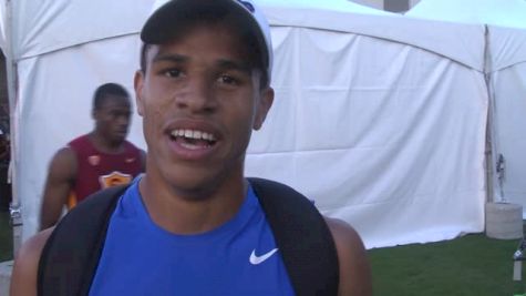 Tulsa's Bryce Robinson with the fastest time in the 200m prelims