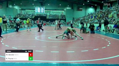 130 lbs Consi Of 4 - Mason Bender, Walnut Grove Wrestling Club vs Nate Payne, Rockmart Takedown Club