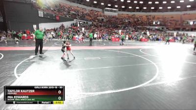 50 lbs Quarterfinal - Taiylor Kautzer, Medford vs Mia Edwards, Racine Area Wrestling Inc.