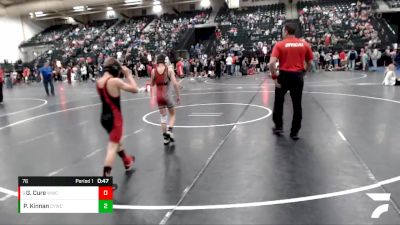 76 lbs 1st Place Match - Grayson Cure, Wray Wrestling Club vs Parker Kinnan, Cozad Youth Wrestling Club