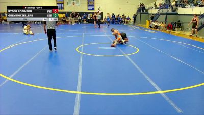 157 lbs Round 1 (6 Team) - Greyson Zellers, Cowley College vs Ryder Robinson, Western Wyoming College