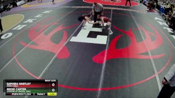 Cons. Round 1 - Saphira Whitley, Sidney Girls vs Reese Carter, Johnson Co Central Girls