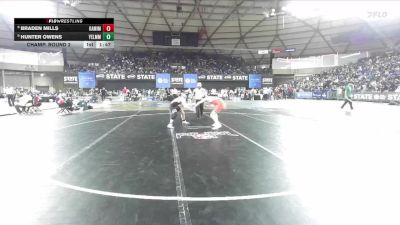 Boys 4A 157 lbs Champ. Round 2 - Hunter Owens, Yelm vs Braden Mills, Kamiakin