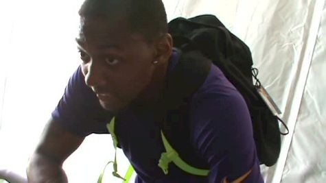 LSU's Quincy Downing shocks himself and makes the 400H final