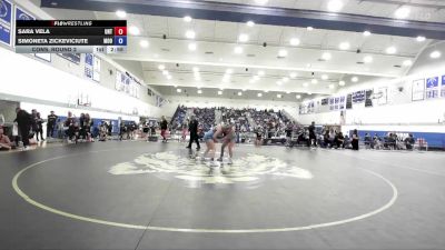 124 lbs Cons. Round 2 - Simoneta Zickeviciute, Moorpark College vs Sara Vela, Unattached