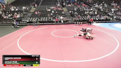 116 lbs Cons. Round 4 - Addison Hoover, Union vs Kaysan Page, Stansbury High School