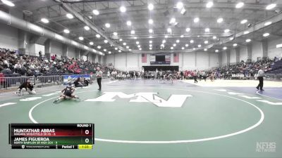 124 lbs Round 1 (3 Team) - Muntathar Abbas, Niagara Wheatfield Sr HS vs James Figueroa, North Babylon Sr High Sch