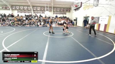 145 lbs Quarterfinal - Elena Windham, Marana High School vs Maliah Goins, Bloomfield