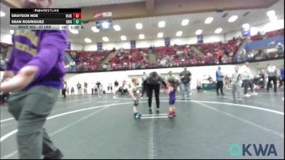 37 lbs Round Of 16 - Sean Rodriguez, Chickasha Youth Wrestling vs Grayson Noe, Blue Devil Wrestling