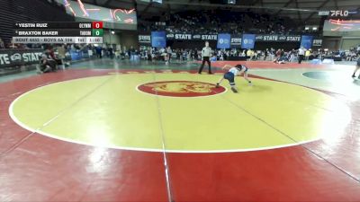 Boys 4A 106 lbs Quarterfinal - Braxton Baker, Tahoma vs Yestin Ruiz, Olympia