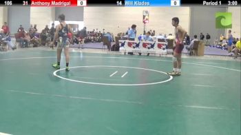 106lbs Finals Anthony Madrigal (IL) vs. Will Klades (PA)