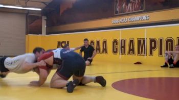 Tervel Dlagnev and Brent Metcalf Toe Touch Game