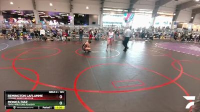 145 lbs Semifinal - Remington LaFlamme, Cypress Wrestling Club vs Monica Diaz, Texas Wrestling Academy