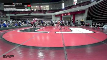 125 lbs Semifinal - Emersyn Sims, Yukon vs Kyleagh Lackey, Jay HS