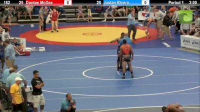 182lbs Match Justan Rivera (GA) vs. Dontae McGee (FL)