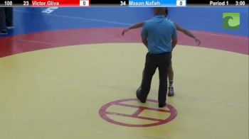 100lbs Match Victor Gliva (MN) vs. Mason Nafieh (OK)