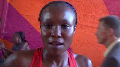 Mercy Cherono after outkicking Genzebe Dibaba to win Lausanne 3k