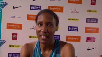 Ajee' Wilson after winning the Glasgow 800