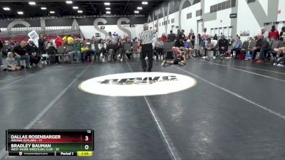 112 lbs Semis & 1st Wrestleback (8 Team) - Dallas Rosenbarger, Indiana Outlaws vs Bradley Bauman, West Shore Wrestling Club