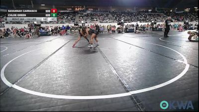 110 lbs Consi Of 8 #2 - Savannah Carrasco, Hurricane Wrestling Academy vs Chloe Green, Hurricane Wrestling Academy