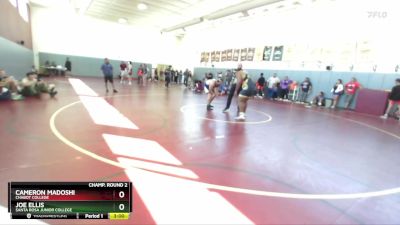 285 lbs Champ. Round 2 - Joe Ellis, Santa Rosa Junior College vs Cameron Madoshi, Chabot College