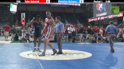 220lbs Semi-finals Tyler Schmidt (WI) vs. Christian Dulaney (MN)