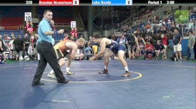 220lbs Quarter-finals Brandon Musselman (MO) vs. Luke Ready (MI)