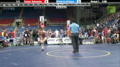 113lbs Quarter-finals Tanner Rohweder (IA) vs. Montorie Bridges (OK)