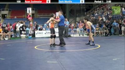 100lbs Quarter-finals Ryan Zachmeier (ND) vs. Zack Murillo (CN)