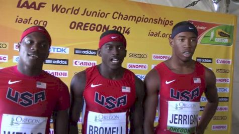 USA men's 4x100 (Bromell, Wells, Jernigan, Miller) super confident before final