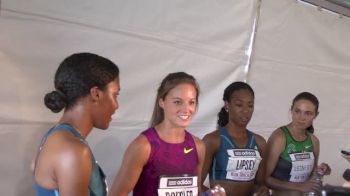 Laura Roesler and Ajee Wilson after the Eugene HP 4x8