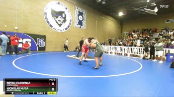 285 lbs Cons. Round 2 - Nicholas Muga, Bishop Alemany vs Bryan Cardenas, Santa Maria