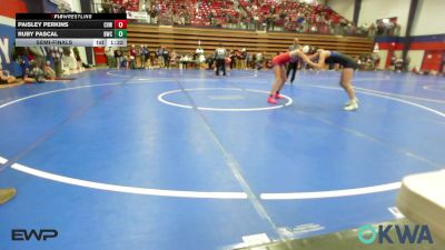 115 lbs Semifinal - Paisley Perkins, Caney Valley Wrestling vs Ruby Pascal, Bartlesville Wrestling Club