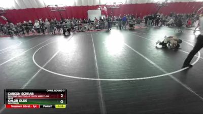 82 lbs Cons. Round 3 - Carson Schrab, Belmont-Platteville Youth Wrestling Club vs Kalob Olds, Wisconsin