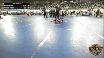 70 lbs Consi Of 8 #1 - Koah Flynn, Bridge Creek Youth Wrestling vs Tanion Green, Harrah Little League Wrestling