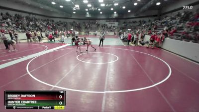 150 lbs Cons. Round 2 - Hunter Crabtree, Gibson Southern vs Brodey Daffron, Pike Central