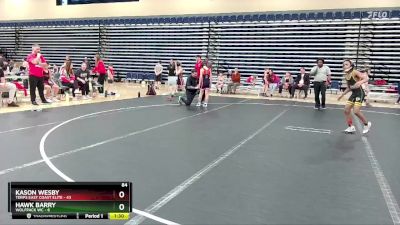 84 lbs Round 3 (6 Team) - Kason Wesby, Terps East Coast Elite vs Hawk Barry, Wolfpack WC