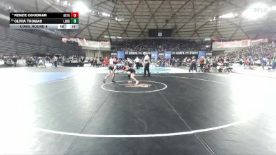 Girls 2A 105 lbs Cons. Round 4 - Kenzie Goodman, Orting (Girls) vs Olivia Thomas, R. A. Long (Girls)