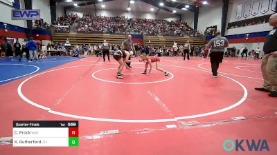 115 lbs Quarterfinal - Cara Prock, Warner Eagles Youth Wrestling vs Kadence Rutherford, Grove Takedown Club