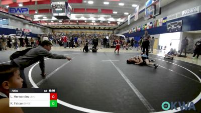 70 lbs Final - Lorenzo Hernandez, Lone Grove Takedown Club vs Kyzer Falcon, Division Bell Wrestling